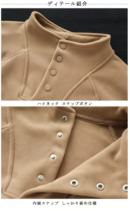 M～5XL フリーサイズ ハイネック ハーフボタン ポケット付き 長袖パーカー