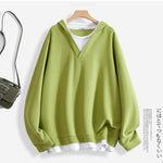 配色 長袖 重ね着風 パーカー／ジャージ