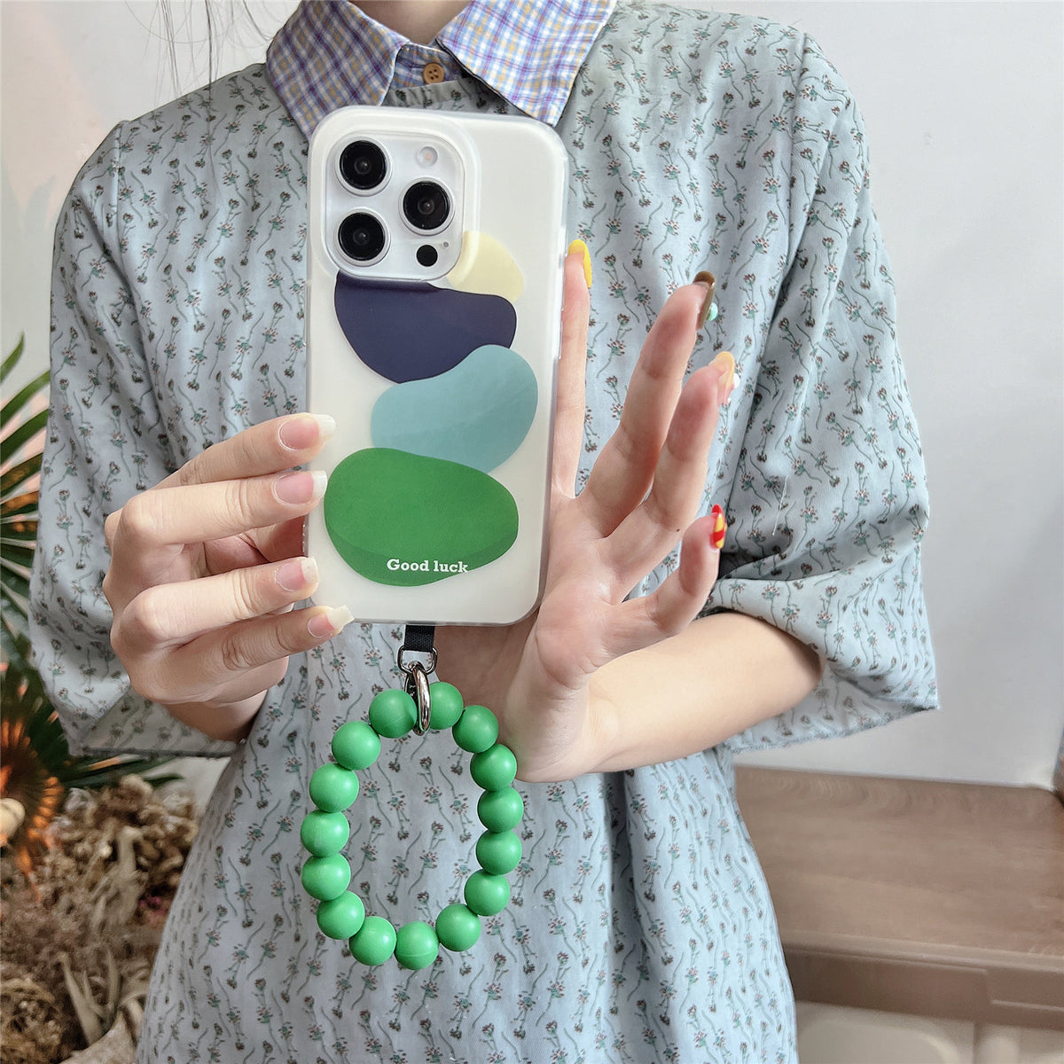 ストラップ付き アート柄 スマホケース＆スマホリングストラップ