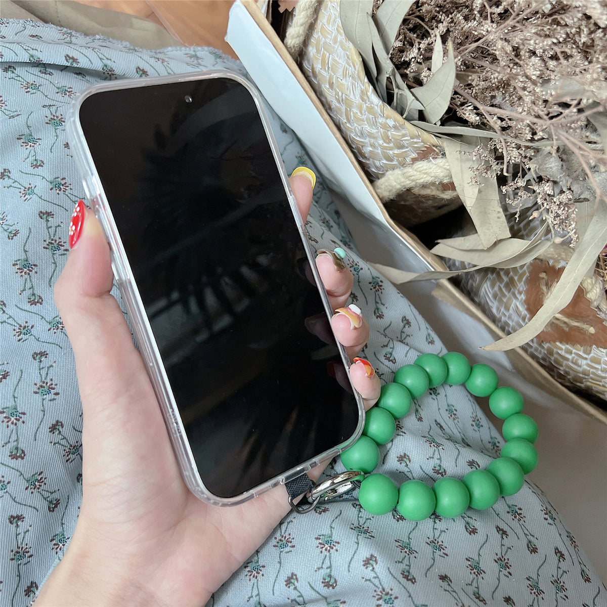 ストラップ付き アート柄 スマホケース＆スマホリングストラップ