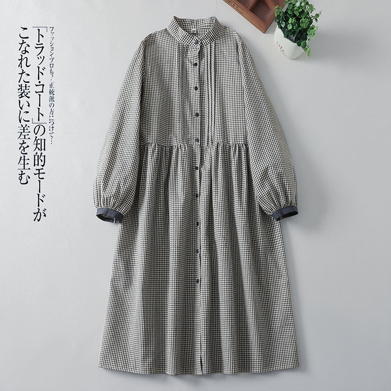 チェック柄 ロングワンピース