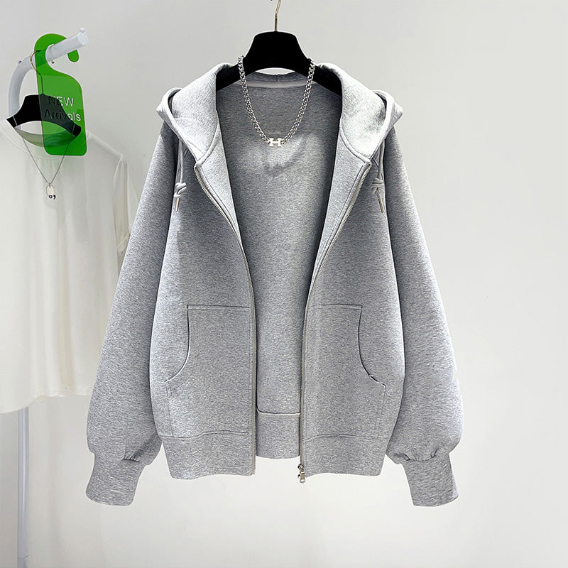 S～5XL 無地 ファスナー カーディガン