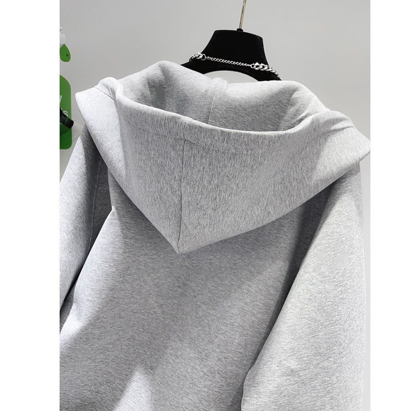 S～5XL 無地 ファスナー カーディガン