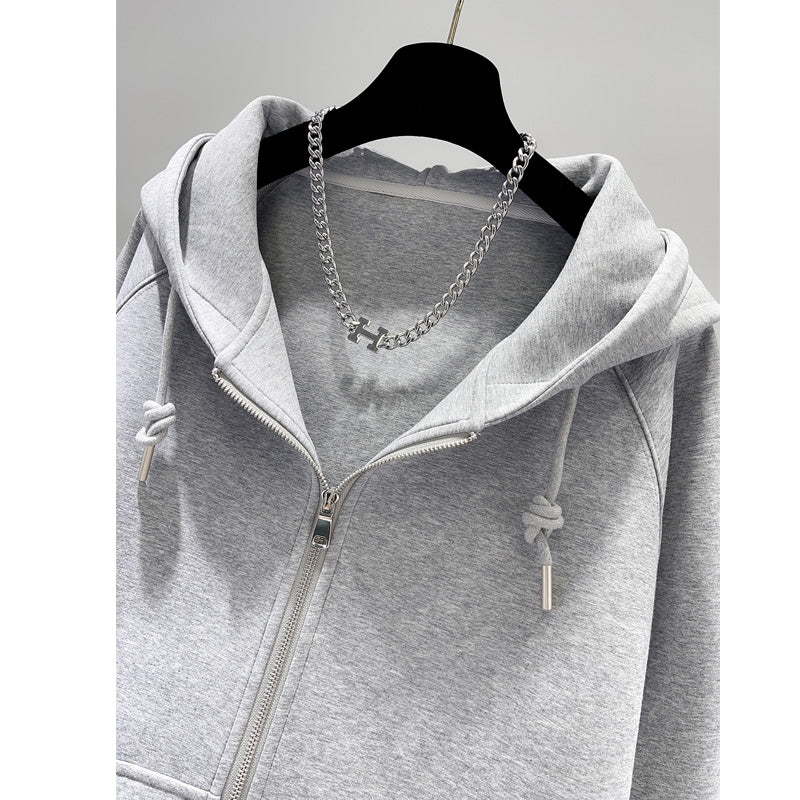 S～5XL 無地 ファスナー カーディガン