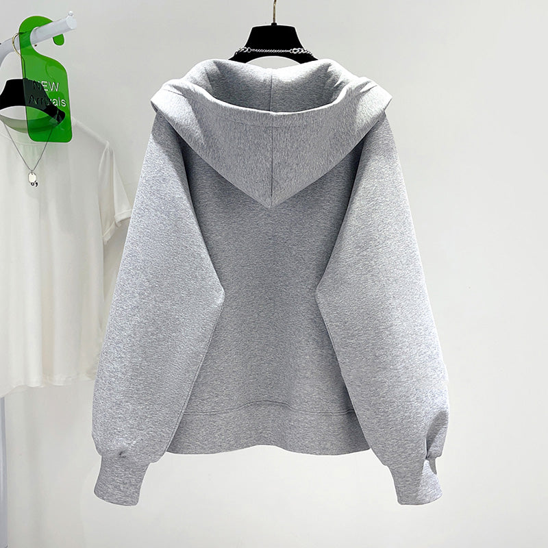 S～5XL 無地 ファスナー カーディガン