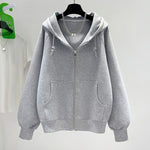 S～5XL 無地 ファスナー カーディガン