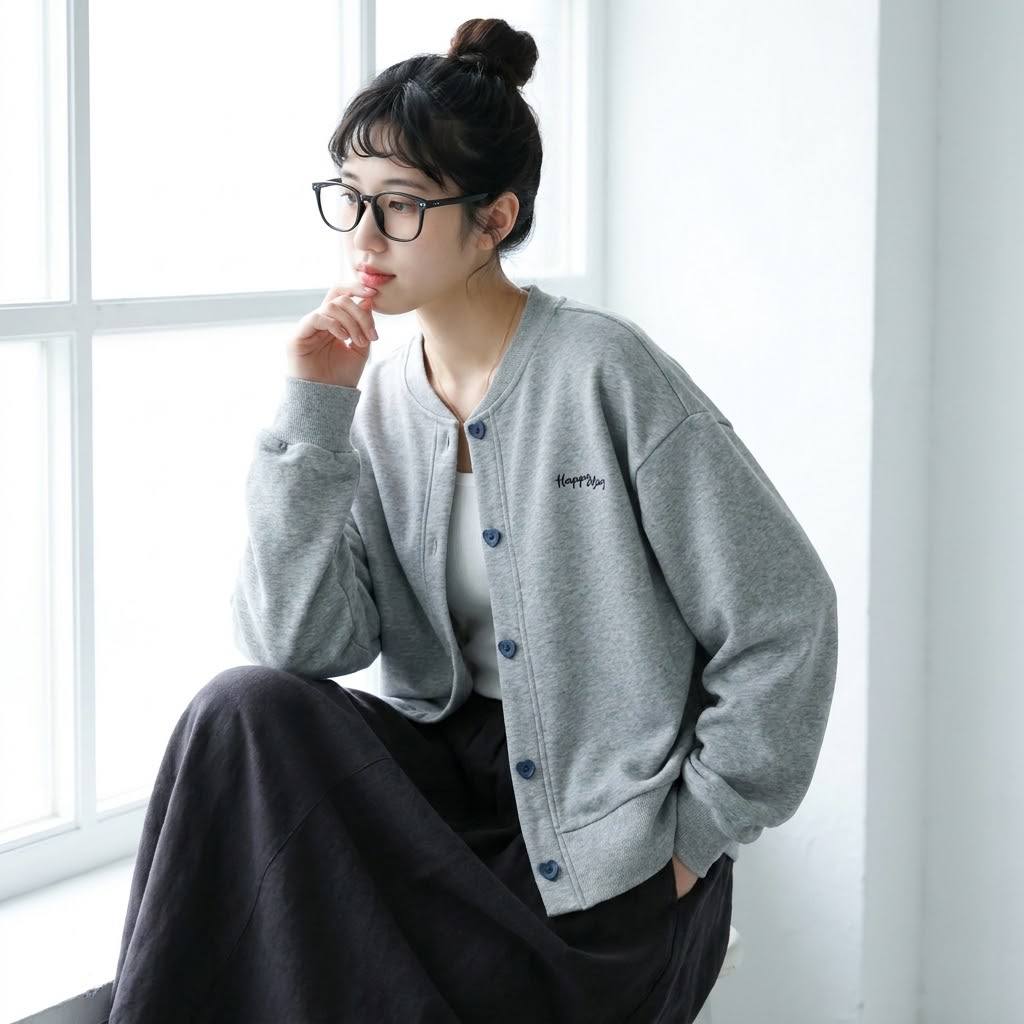 アルファベット シングルブレスト 長袖 ジャケット