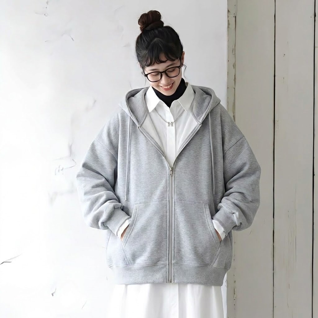 S～5XL 無地 ファスナー カーディガン