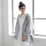 S～5XL 無地 ファスナー カーディガン