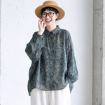 花柄 レトロ シャツ