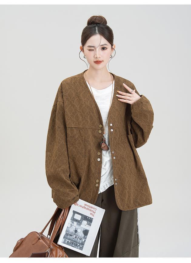 M～4XL 花柄 総柄 長袖 カーディガン