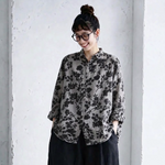 M～4XL そっと咲く花模様のブラウス