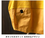 ラウンドネック ワッペン 切り替えデザイン ポケット付き 長袖Ｔシャツ