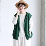 無地 フード付き ビッグシルエット ベスト