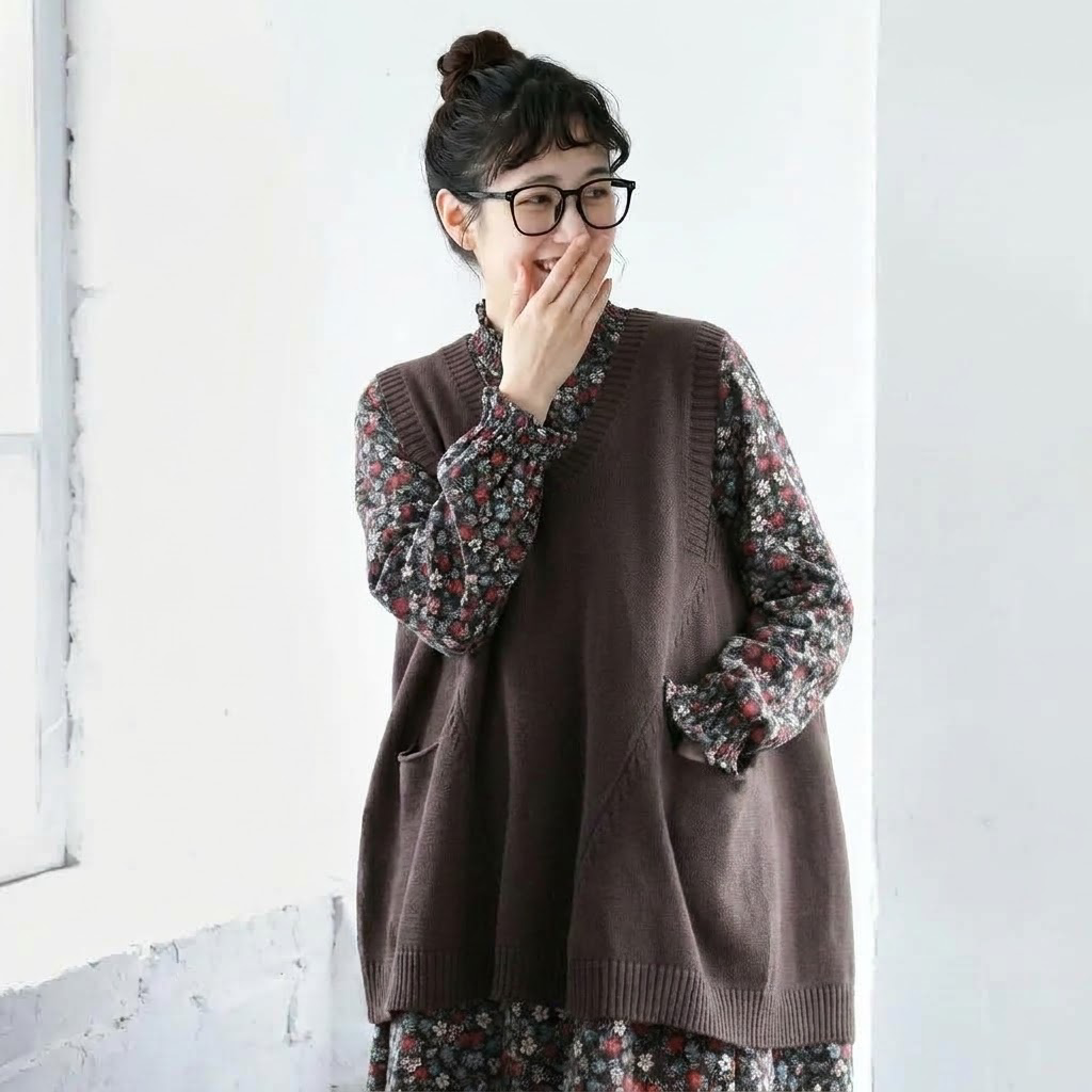 S～5XL コーデのアクセントになるニットベスト