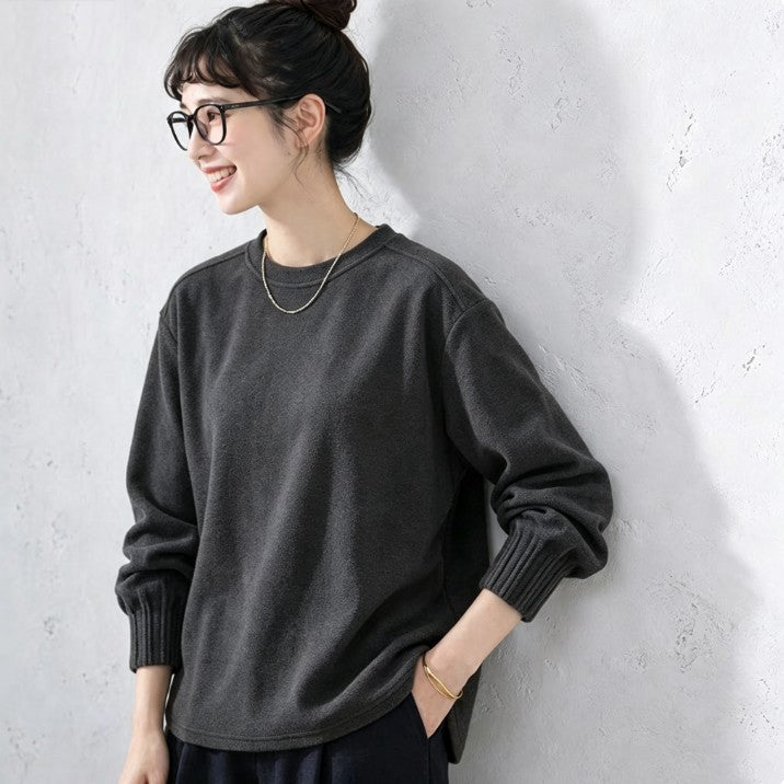 M～4XL 無地 切り替え 長袖 中縫い Tシャツ