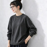 M～4XL 無地 切り替え 長袖 中縫い Tシャツ