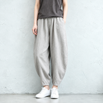 S～5XL コットンリネン アンクル丈（9分丈） 無地 カジュアルパンツ