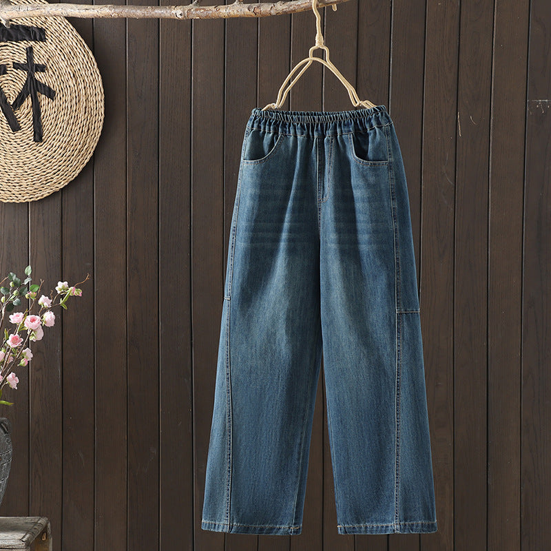 2色展開｜ハイウエスト ワイドデニムパンツ