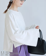 無地・ボーダー クルーネック長袖Tシャツ