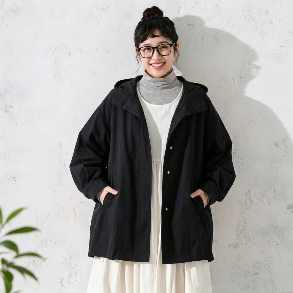 2色展開｜フード付き ゆったりトレンチコート
