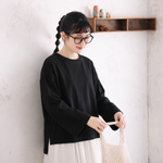 無地・ボーダー クルーネック長袖Tシャツ