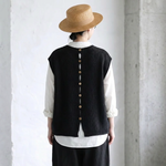 3色展開｜バックボタン ニットベスト