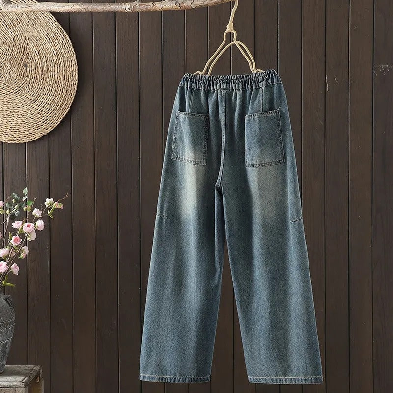 2色展開｜ハイウエスト ワイドデニムパンツ