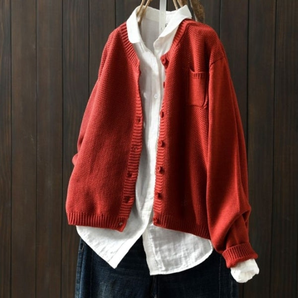 8色展開｜ポケット付き ゆったり長袖カーディガン