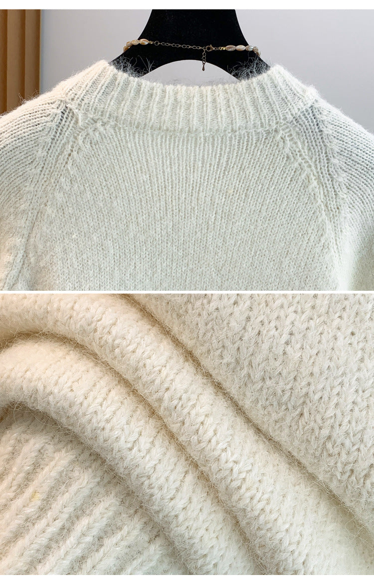 3色展開｜花刺繍 前ボタン長袖カーディガン