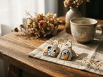 アヒル＆フラワー刺繍 ヘアピン
