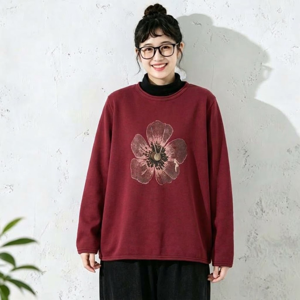 6色展開｜花柄プリント 長袖Tシャツ