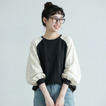 3色展開｜配色切替 クルーネック長袖Tシャツ