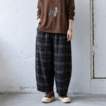 2色展開｜チェック柄 ワイドデニムパンツ