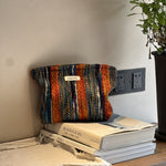 マルチストライプ ポーチ付きクラッチバッグ