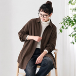 コーデュロイ ドロップショルダー長袖シャツ