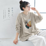 M-2XL プリント ノーマルスリーブ 幾何模様 着回し 長袖 カジュアル Tシャツ-ホワイト-2XL
