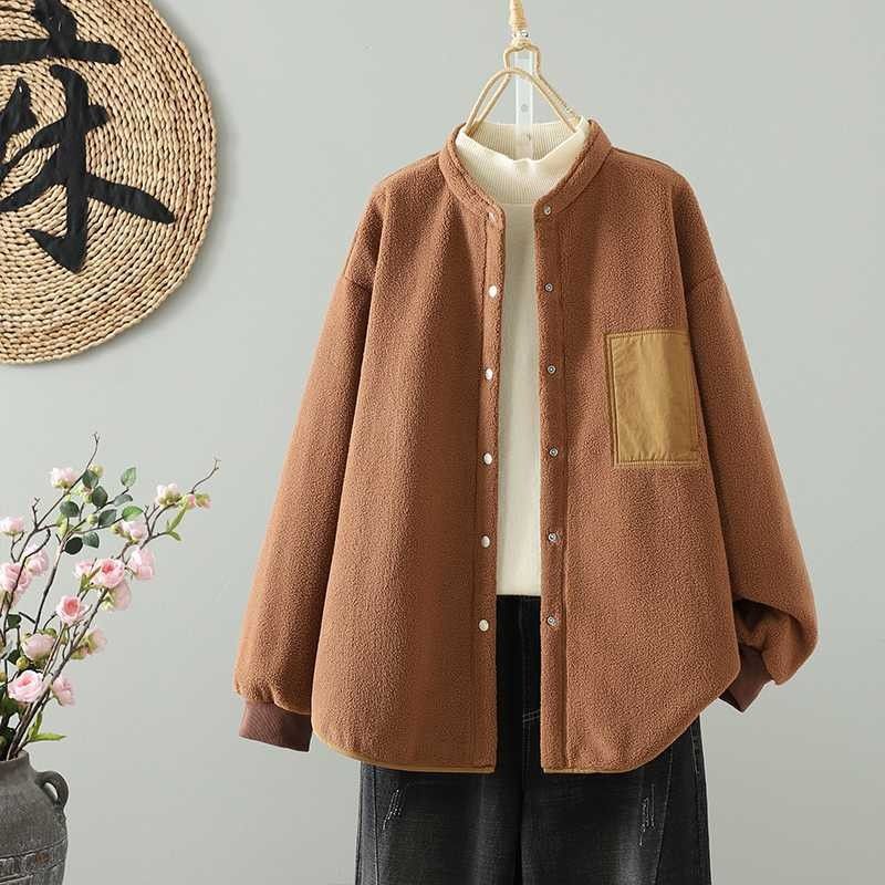 裏起毛 ラウンドネックゆったりジャケット