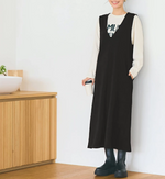 ノースリーブ ストレートロングワンピース