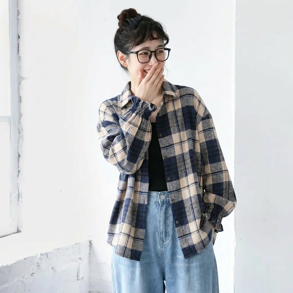 大きいサイズ対応｜チェック柄 ゆったりシャツ
