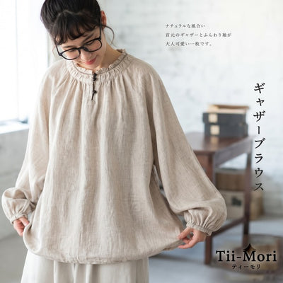 M-2XL ナチュラル ゆったり 体型カバー きれいめ シャツ-アイボリー-2XL