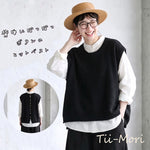3色展開｜バックボタン ニットベスト