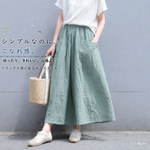 綿麻 切り替え パンツ