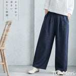 無地 8分丈 ビッグシルエット カジュアルパンツ
