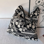 花刺繍 ショルダー トートバッグ