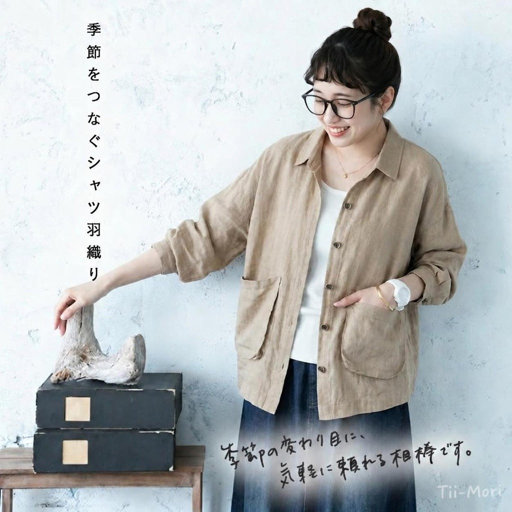 コットン 2XL～5XL 無地 ポケット付き ボタン 長袖 シャツ