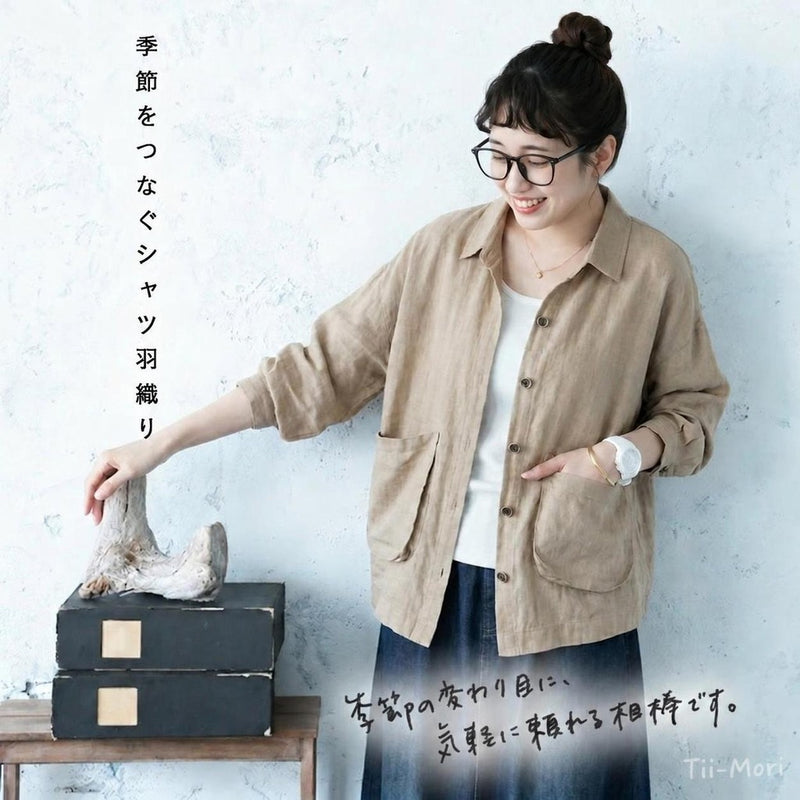 コットン 2XL～5XL 無地 ポケット付き ボタン 長袖 シャツ