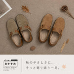 秋色 スリッポン 履きやすい レザーシューズ