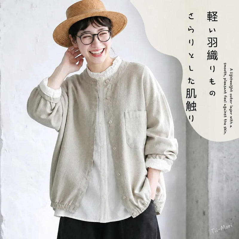 綿麻 さらりとした肌触り 軽い羽織りもの