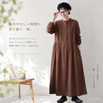 レトロ ハーフオープン ロングワンピース